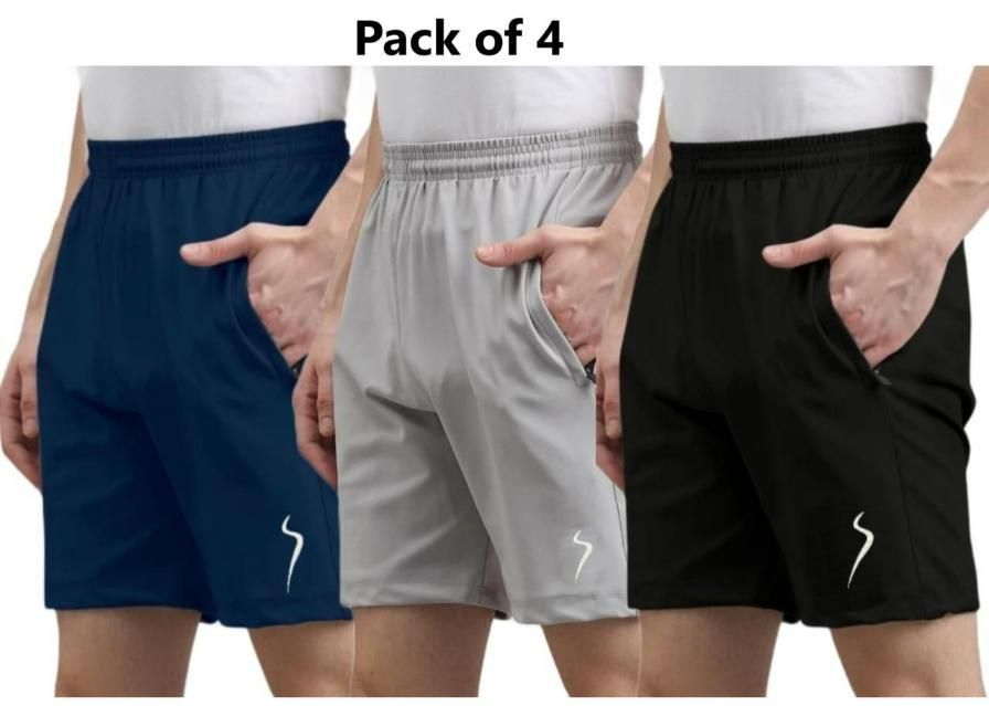 Combo of 4 Cotton Polyester Shorts